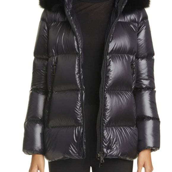 NEW MONCLER Serifur Hooded Down Parka with Genuine - Picture 4 of 5